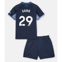Camiseta Tottenham Hotspur Pape Matar Sarr #29 Segunda Equipación Replica 2023-24 para niños mangas cortas (+ Pantalones cortos)